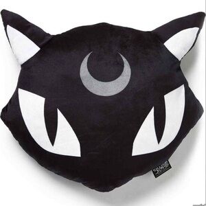 Killstar Black Cat Face Pillow